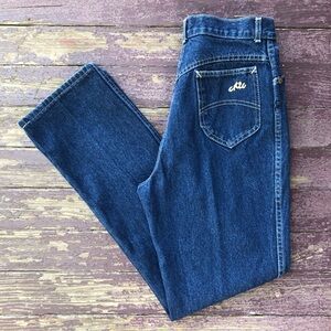 Vintage 80s Chic Jeans Pinup Dark Wash High Rise Straight Leg Western